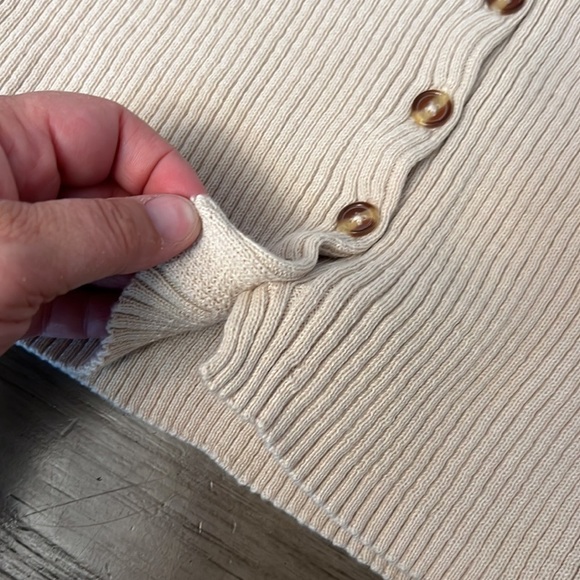 MOON & MADISON CREAM RIBBED TANK XL - Picture 9 of 11